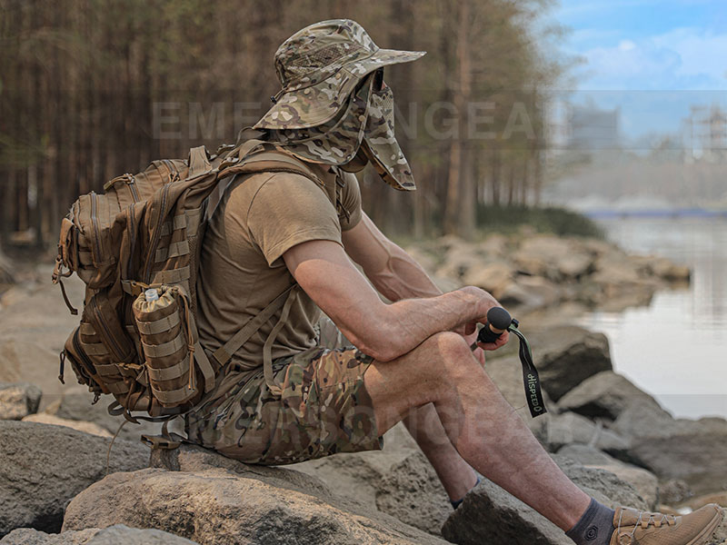 Emersongear UV100+ Detachable Multifunctional Frillnecks Boonie Hat "Frilled Lizard"